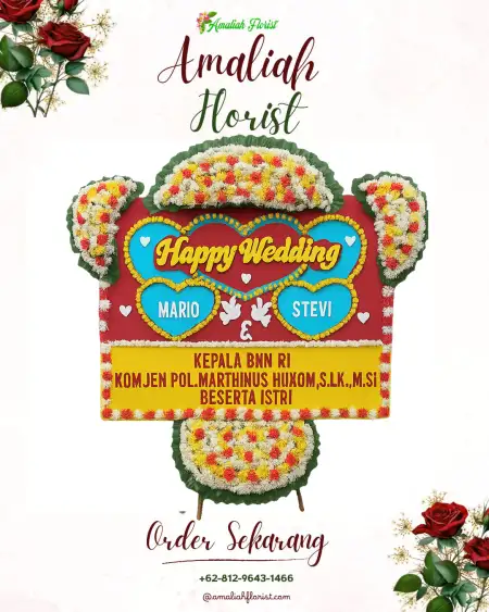 Papan Bunga Pernikahan Pangawaren